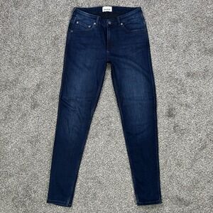 Du/er Performance Denim Skinny Jeans Womens 30x31 Dark Wash Blue Stretch Casual‎